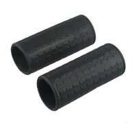 2 Fundas Caucho Mango Carretilla Diámetro 42mm para agarre Firme Ranuras Rectas Repuesto Negro para construcción 122x42mm