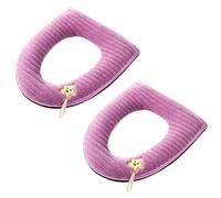 2 fundas de asiento de inodoro suaves más gruesas con asa, cojín suave y grueso, lavable, se adapta a todos los asientos de inodoro ovalados