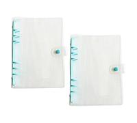 2 fundas para carpetas de anillas de PVC transparente de tamaño práctico para cuadernos pequeños, con páginas intercambiables, ideal para cuadernos de viajeros