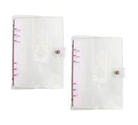2 fundas para carpetas de anillas de PVC transparente de tamaño práctico para cuadernos pequeños, con páginas intercambiables, ideal para cuadernos de viajeros