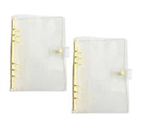 2 fundas para carpetas de anillas de PVC transparente de tamaño práctico para cuadernos pequeños, con páginas intercambiables, ideal para cuadernos de viajeros