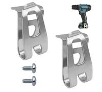 2 Gancho Clip Cinturón Acero Inoxidable, Ganchos de Repuesto para Cinturón Con Tornillos, Ganchos de Clip de Cinturón de Repuesto, Compatibles con Makita DF330 DT01 DDF482 DHP482 XDT14 XPH10 12V 18V