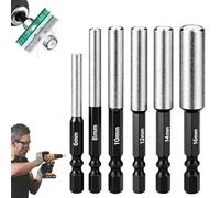 2 in 1 Diamond Hole Saw Drill Bit Set with Hex Shank, Brazed Dry Drilling Hole Opener Kit for Tile Glass Marble Granite Ceramic Stone Metal (6/8/10/12/14/16mm)