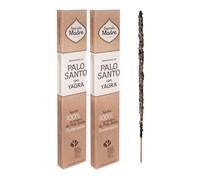 2 Inciensos de Palo Santo con Yagra - Sagrada Madre | Pack de 2 Cajas de Sahumerio Hecho 100% Natural con Palo Santo y Aceites Esenciales Naturales | 8 Varillas Gruesas por Caja y 1 Hora de Duración.