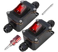 2 interruptores en línea impermeables de 12 V 20 A, interruptor de 12 V, resistente al agua IP67, con destornillador, 12 V DPST de 4 pines, interruptor de cable, interruptor en línea impermeable