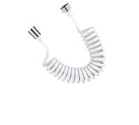 2 juegos de rociador de bidé de agua de mano, cabezal de ducha de resorte Flexible, tubo de manguera, línea telefónica, mangueras suaves para Duchas de Mano(White 2m)