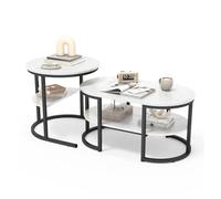 2 juegos, mesa de centro con estructura de hierro, mesa con apariencia de mármol, mesa de centro, mesa de sofá, mesa de sala de estar, moderna