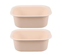 2 Lavabos de Plástico Blanco para Ñiño, Rectangulares PP | Bordes Redondeados, Portátil y Resistente al Calor, Antisalpicaduras y Antideslizante, para Guardería y Baño