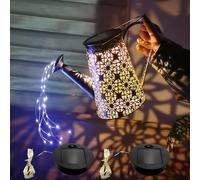 2 luces solares de cadena de regadera, piezas superiores de repuesto para regadera solar al aire libre, luces de tarro de masón, luces de cadena de hadas Sola r para decoración de jardín y patio