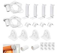 2 Mecanismo Estor Enrollable Kit, 17mm Repuestos para Estores Enrollables, Accesorios de Estores Enrollables con Cadena, Sin Taladrar Soporte para Estor, Juego de Persianas Enrollables