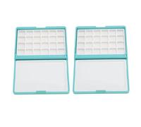 2 mini cajas acuarela vacías portátiles plástico 24 compartimentos paleta pintura acuarela acrílico óleo bolsas pintura artística azul para artistas principiantes y profesionales