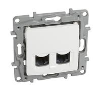 2 MÓDULOS ENCHUFE ORDENADOR BLANCO 2X UAA 8 CAT.6 NILOE 764574