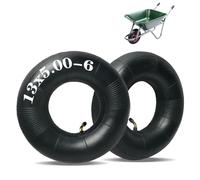 2 neumáticos de 13 x 5,00 - 6 tubos, manguera de repuesto, vástago de válvula curvada, carretilla interior, para cortacésped, carretillas, cortacésped, carretillas, carretillas de mano, para rueda de