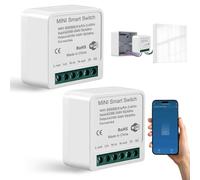2 Pack de Módulos de Interruptor de Luz Inteligente de 1 Vía, Compatible con Smart Life, Módulos Mini de Interruptor de Luz Inteligente DIY, Interruptor Inteligente, Interruptor WiFi, Interruptor