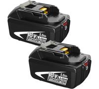 2 Packs 18V 5,0Ah Batería BL1850B para Batería 18V BL1860B BL1860 BL1850B BL1850 BL1840B BL1830B BL1845 196399-0 196673-6 LXT-400 con Indicador LED (Negro)
