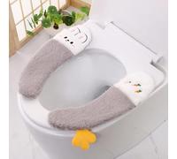 2 Pares de Fundas Para Asiento de Inodoro con Almohadilla Gruesa Pegajosa, Lavable de Felpa, Cojín Suave Para Baño