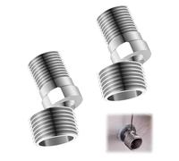 2 PCS Adaptador de grifo de esquina para grifo, Adaptador de grifo de ducha de acero inoxidable, con diseño en ángulo, para uso en baño