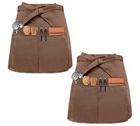 2 Pcs Delantal de Cocina Con 3 Bolsillos Para Hornear - Para Hombre y Mujer en Bistro, Restaurante, Hotel, Café - Chef, Camarero, Limpieza, Pintura, Jardinería