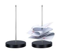 2 Pcs Pincho Porta Recibos, 5.5Inch Metal Memo Spike, Pincho De Varilla Recto Negro Con Soporte Redondo, Pincho Para Recibos Escritorio Check Bill Tenedor Para Restaurante Oficina Bar Supermercado
