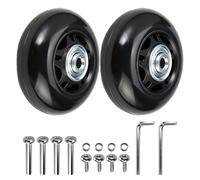 2 Pcs Ruedas de Maletas, Maleta Repuesto, 64 mm × 24 mm Rueda Recambio para Recambios, Ruedas Maleta Reemplazo, Rueda Equipaje Repuesto, Viaje Goma Cambio para Equipajes y Carritos de Equipaje