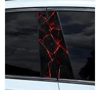 2 pegatinas 3D para coche, pilar B, impermeable, 50 x 25 cm, decoración de columna de puerta, color negro (F)