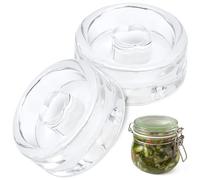 2 Pesos de Fermentación de Vidrio, Tarros de Fermentación de Boca Ancha de 7 cm para Eliminar el Exceso de Salmuera para Fermentar Encurtidos Chucrut