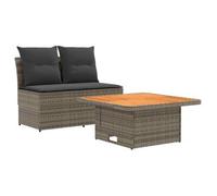 2 Pieza Sofá Central De Jardín Con Mesa Elevable Vidaxl