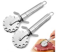 2 Piezas Ablandador de Carne de Metal de Acero Inoxidable Mazo de Carne de Rueda Rodante Martillo ablandador de Carne Ablandador de Cocina Gadgets de Cocina para Bistec, Pollo, Pescado, Cerdo