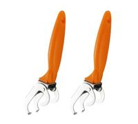 2 Piezas Abrazadera de Acero Inoxidable, Mango Ergonómico Naranja | Protege las Manos del Calor, Extrae Cuencos y Platos Seguridad, Accesorio Práctico de Cocina