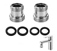 2 Piezas Adaptador de Grifo M18 a M22, Adaptador de Rosca Doble para Conexión de Grifos M18 y M22 - Conector Aireador para Cocina y Baño, Distancia entre Hilos: 1 mm (M18-M22)