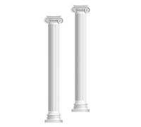 2 Piezas Adhesivo de Pared Columna Clásica Realista Estilo Blanco
