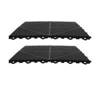 2 Piezas Alfombrilla de Drenaje Cuadrada 40x40x1,8 CM de Plástico | Rejilla Entrelazada Grandes Orificios, Diseño Grueso, Uso en Garaje, Piscina y Cubierta
