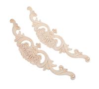 2 Piezas Aplique Decorativo de Madera Tallada Rosa Estilo Europeo