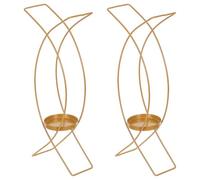 2 Piezas Aplique Portavelas de Pared de Hierro Dorado para Velas