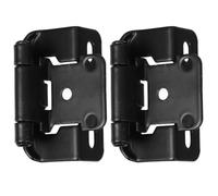 2 Piezas Bisagra de Cierre Automático Semioculta, Acero Negro | Montaje Frontal Resorte Integrado, 1/2 Pulgada de Superposición, para Puertas de Armario y Caravana