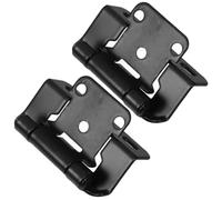 2 Piezas Bisagras de Armario 1/2 Pulgada Semiocultas | Acero, Montaje Frontal y Resorte Integrado, Negro Cepillado, para Puertas de Gabinete y Rv
