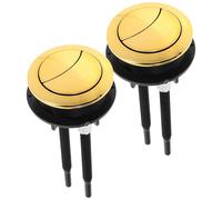 2 Piezas Botón de Cisterna Dorado ABS Doble Pulsador 48mm | Repuesto para Pieza Rota, Instalación Sencilla, Acabado Multicapa Brillante y Superficie Lisa, Orificio 48-56mm