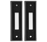 2 Piezas Botón Pulsador del Timbre Led, Negro, Montaje en Pared | Plástico Negro Acabado Mate, Visibilidad Nocturna, para Entrada Principal y Sistemas con Cable