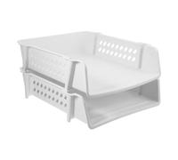 2 Piezas Caja de Almacenamiento A4 PP Blanco para Archivos | Organizador Ligero para Oficina y Aula, Uso Correo y Papeles, Estilo Simple y Moderno