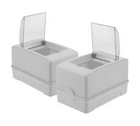 2 Piezas Caja de Distribución Ip65 de 2-3 Vías, ABS PC | Cubierta Transparente, Diseño, Ventana Visible, Uso Exterior y Zonas Húmedas, Blanco