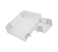 2 Piezas Caja Organizadora A4 de PP Color Claro Bandejas Apilables | Organiza Escritorio y Correo, Uso Doméstico Encimera, Estilo Moderno Simple y Fresco