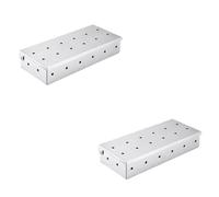2 Piezas Caja para Ahumar de Acero Inoxidable Plata