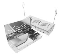 2 Piezas Caja para Ahumar, Rectangular, con Tapa Perforada | Juego, Plata, Uso en Parrilla de Gas o Carbón, Distribución Uniforme del Humo