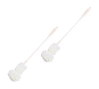 2 Piezas Cepillo para Biberones Mango Largo y Cabeza Suave, Blanco | PP y EVA, Orificio para Colgar, Limpieza Doméstica de Botellas y Tazas Térmicas