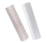 2 Piezas Cinta de Cuadrícula de Alineación Autoadhesiva PVC | Películas de Transferencia, Líneas de Rejilla para Cerámica y Tazas, Rojo, Adhesivo Transparente