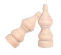 2 Piezas Columna Decorativa Romana de Madera Maciza sin Pintar