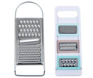 2 Piezas Cortadora Manual de Verduras Acero Inoxidable | Protege las Manos, Hojas Múltiples, Guardia Lateral Plástica, para Zanahorias y Frutas en Cocina