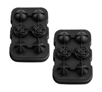 2 Piezas Cubitera para Hielo Silicona, Bandejas para Cubitos de Hielo Negras con Tapas, 6 Compartiments, 3 Diferentes Formas Esféricas de Cubitos de Hielo para Whisky, Cócteles, Zumo y Café