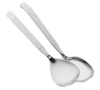 2 Piezas Cuchara para Servir Buffet de Acero Inoxidable, Mango | Superficie Lisa, Diseño Multifuncional, Ligera de Sostener, Uso en Buffet y Hogar, Color Plata