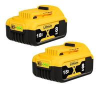 2 piezas de 8.0Ah/8000mAh DCB182 batería de repuesto para Dewalt 18V, reemplazo para baterías Dewalt DCB200 DCB184 DCB107 DCB101 DCB112 DCB203 DCB115 DCB105 DCB182 con herramienta de batería LED